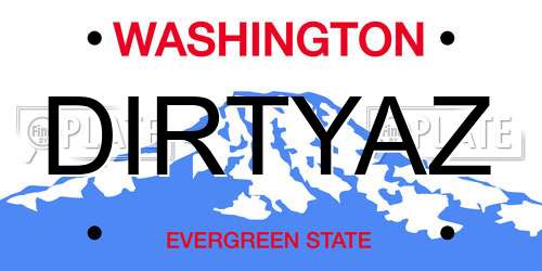 DIRTYAZ Washington License Plate