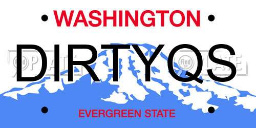 DIRTYQS Washington License Plate