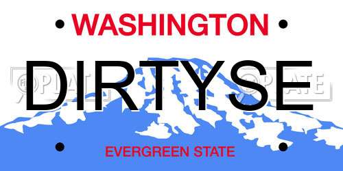 DIRTYSE Washington License Plate