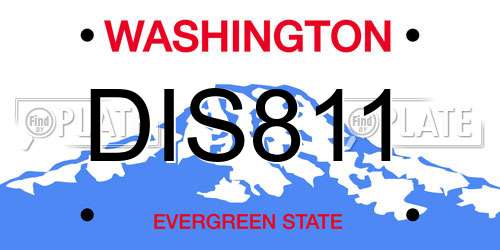 DIS811 Washington License Plate