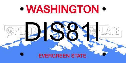DIS81I Washington License Plate