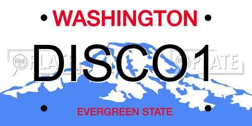 DISCO1 Washington License Plate