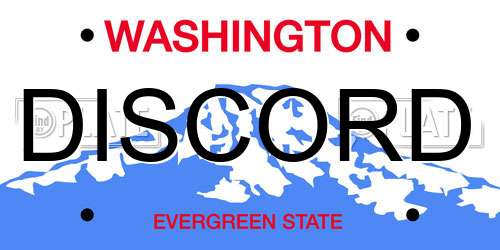 DISCORD Washington License Plate