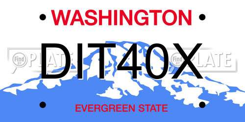 DIT40X Washington License Plate