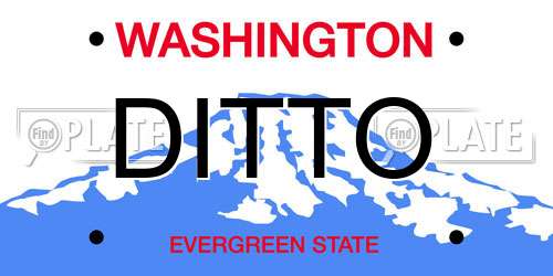 DITTO Washington License Plate