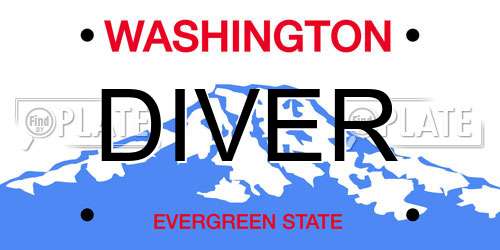 DIVER Washington License Plate