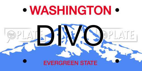 DIVO Washington License Plate