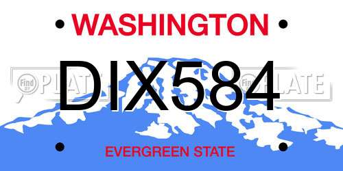 DIX584 Washington License Plate