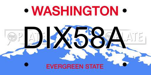 DIX58A Washington License Plate