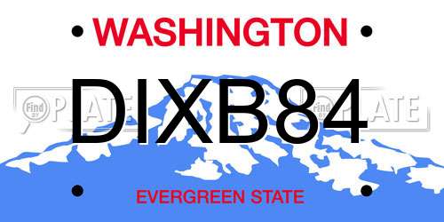 DIXB84 Washington License Plate