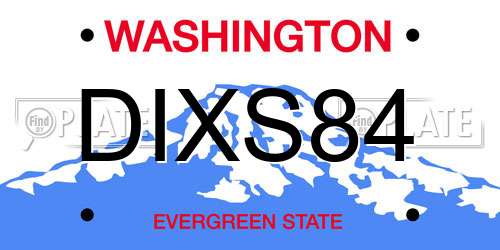DIXS84 Washington License Plate