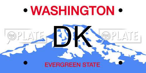 DK Washington License Plate
