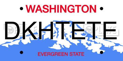 DKHTETE Washington License Plate