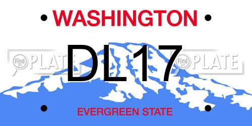 DL17 Washington License Plate