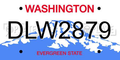 DLW2879 Washington License Plate