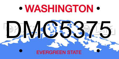 DMC5375 Washington License Plate