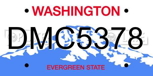 DMC5378 Washington License Plate