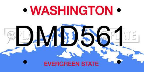 DMD561 Washington License Plate