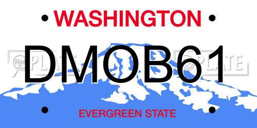 DMOB61 Washington License Plate