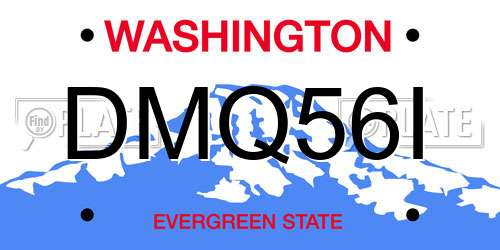 DMQ56I Washington License Plate