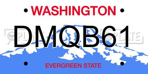 DMQB61 Washington License Plate