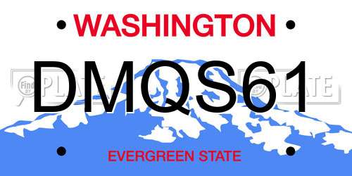 DMQS61 Washington License Plate