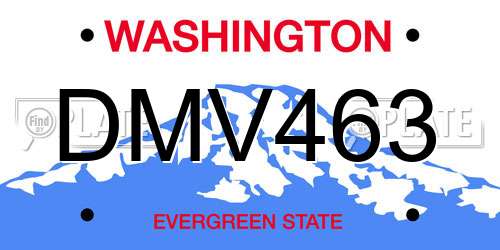DMV463 Washington License Plate