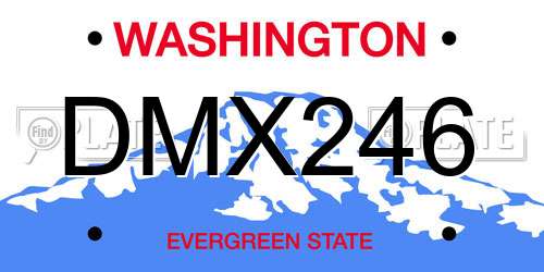 DMX246 Washington License Plate