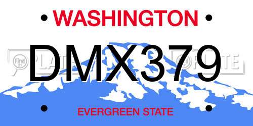 DMX379 Washington License Plate