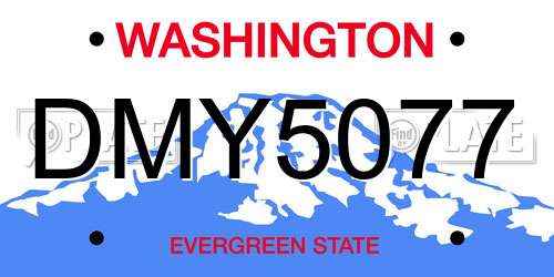 DMY5077 Washington License Plate