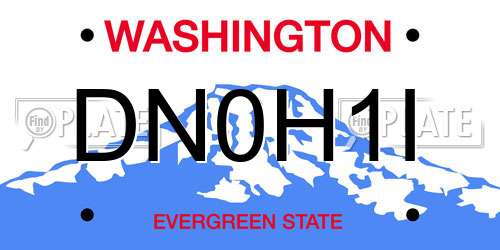 DN0H1I Washington License Plate