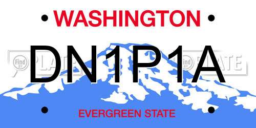 DN1P1A Washington License Plate
