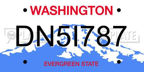 DN5I787 Washington License Plate