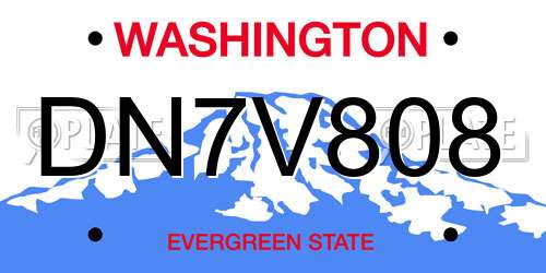 DN7V808 Washington License Plate