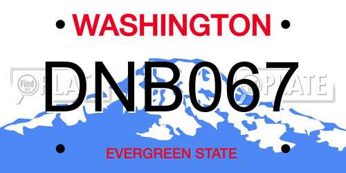 DNB067 Washington License Plate
