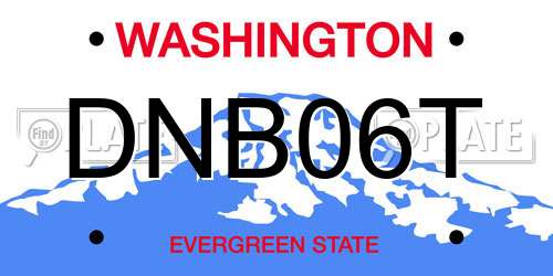 DNB06T Washington License Plate