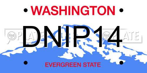 DNIP14 Washington License Plate