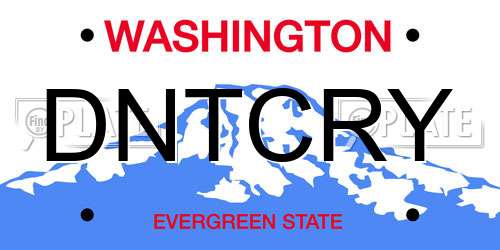 DNTCRY Washington License Plate