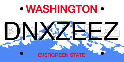 DNXZEEZ Washington License Plate