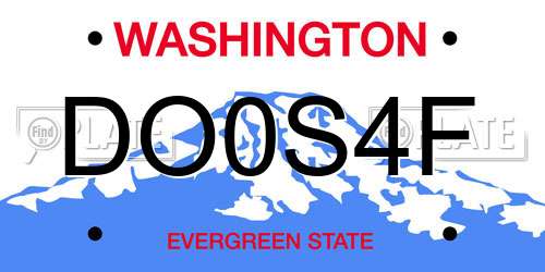 DO0S4F Washington License Plate