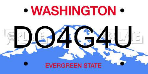 DO4G4U Washington License Plate