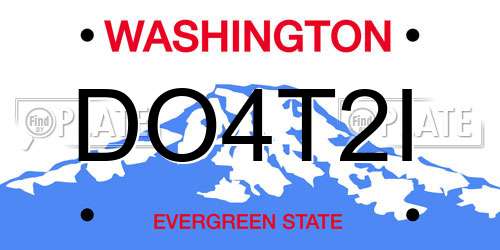 DO4T2I Washington License Plate