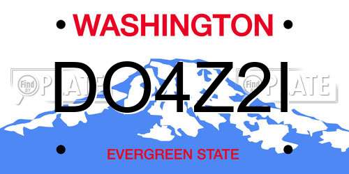 DO4Z2I Washington License Plate