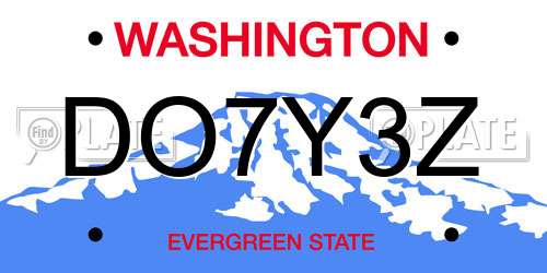 DO7Y3Z Washington License Plate