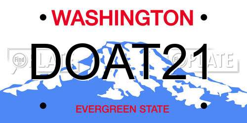 DOAT21 Washington License Plate