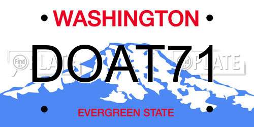DOAT71 Washington License Plate