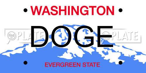 DOGE Washington License Plate