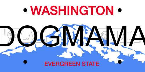 DOGMAMA Washington License Plate