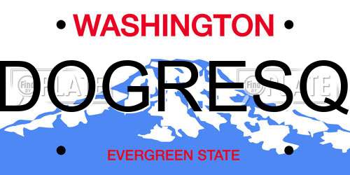DOGRESQ Washington License Plate
