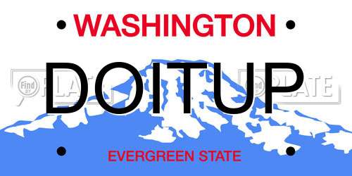 DOITUP Washington License Plate